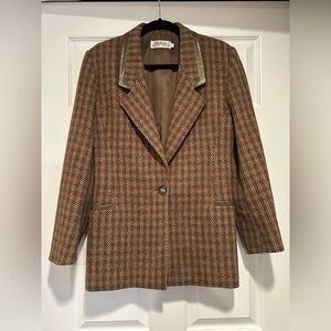 Vintage Oversized Blazer with Leather finish